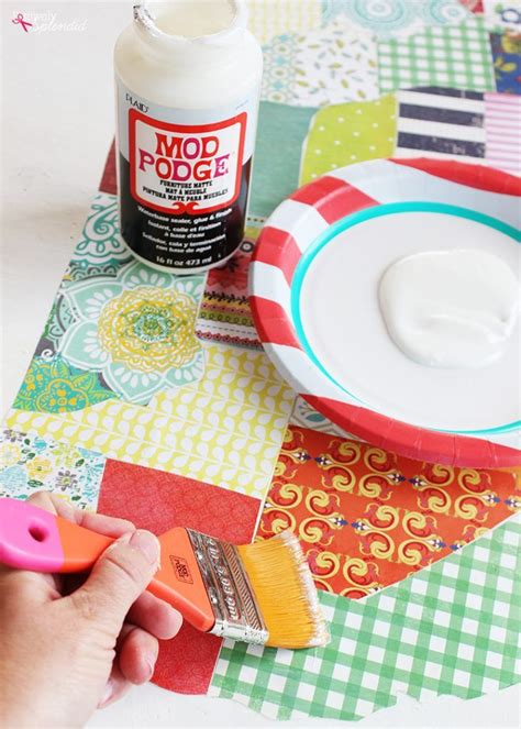 modge podge fabric on metal|modge podge to stiffen fabric.